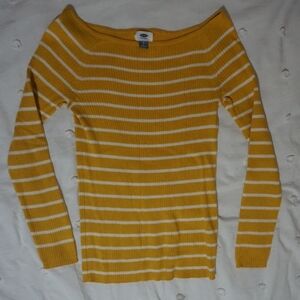 Women's Yellow Striped Sweater